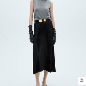 Mango Black Pleated Skirt